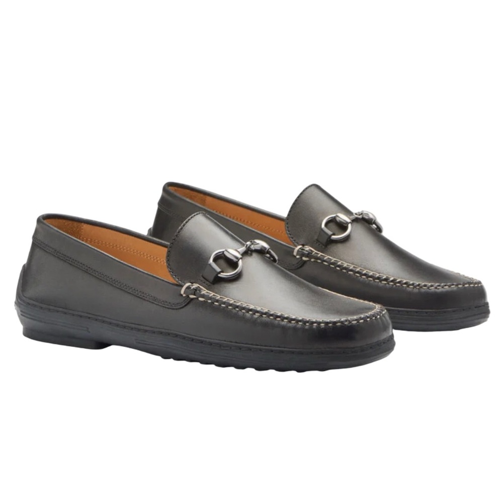 PETER MILLAR • Kiely Black Leather Driving Moccasin Loafers Made In Brazil - Picture 2 of 7
